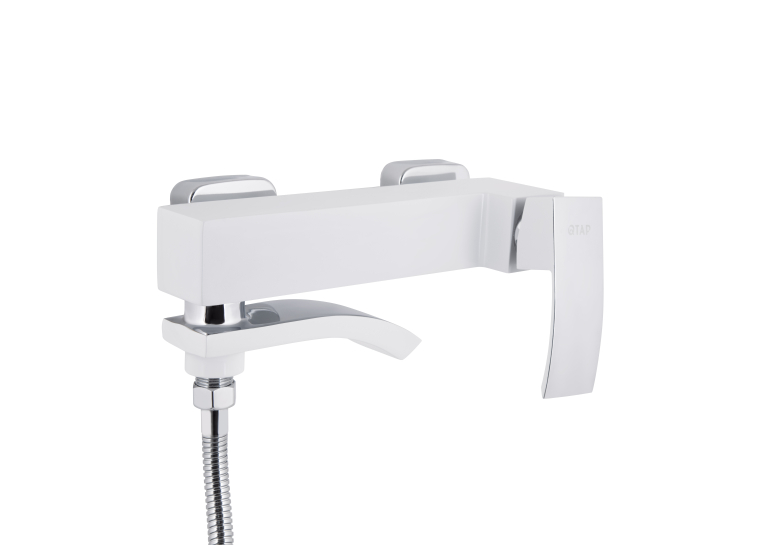Змішувач для ванни Qtap Swan Cascada з поворотним виливом (з душовим гарнітуром) Chrome/White QTSWA260CRW45569