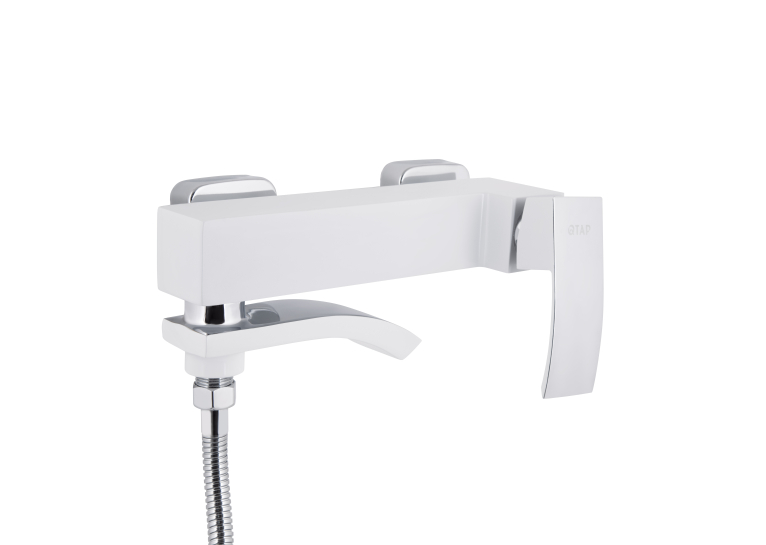 Змішувач для ванни Qtap Swan Cascada з поворотним виливом (з душовим гарнітуром) Chrome/White QTSWA260CRW45569