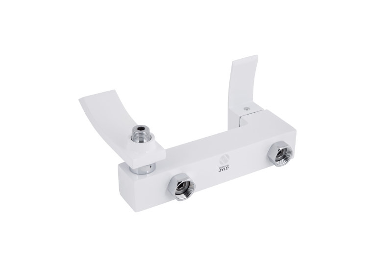 Змішувач для ванни Qtap Swan Cascada з поворотним виливом (з душовим гарнітуром) Chrome/White QTSWA260CRW45569
