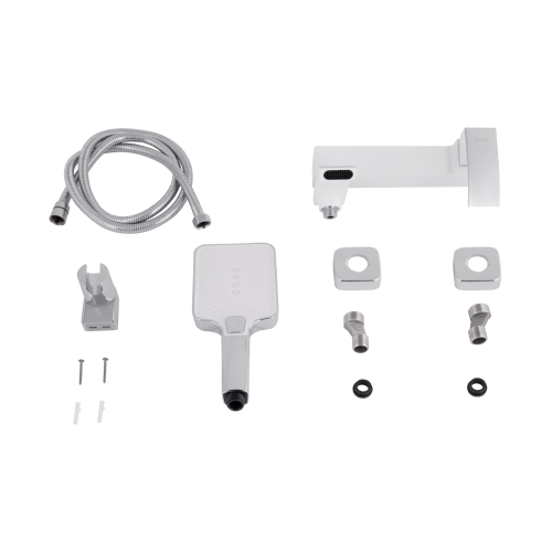 Смеситель для ванны Qtap Swan Cascada с поворотным изливом (с душевым гарнитуром) Chrome/White QTSWA260CRW45569