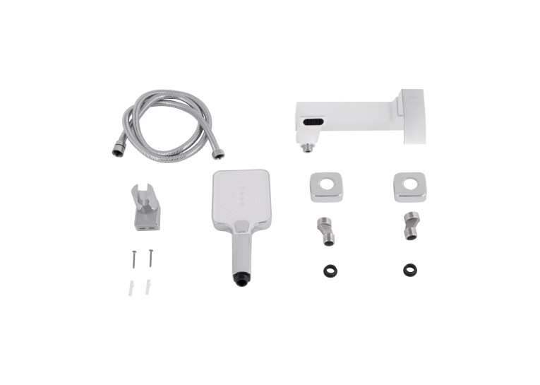 Змішувач для ванни Qtap Swan Cascada з поворотним виливом (з душовим гарнітуром) Chrome/White QTSWA260CRW45569