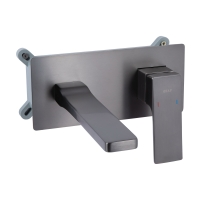 Змішувач для раковини Qtap Gemini прихованого монтажу Gunmetal Black PVD QTGEM273GMB45695