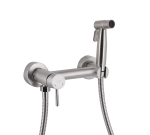 Набор гигиенического душа со смесителем Lidz Aria 110 круглый LDARI110NKS43393 Nickel