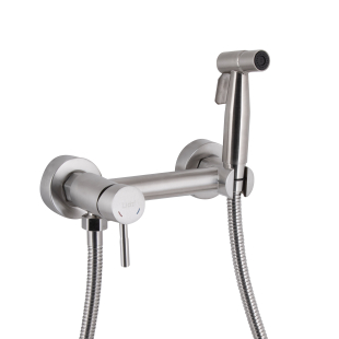 Набор гигиенического душа со смесителем Lidz Aria 110 круглый LDARI110NKS43393 Nickel