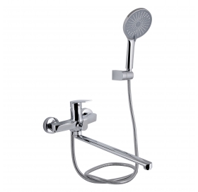 Смеситель для ванны Qtap Stenava New с поворотным изливом (с душевым гарнитуром) Chrome QTSTE2601CRM45536