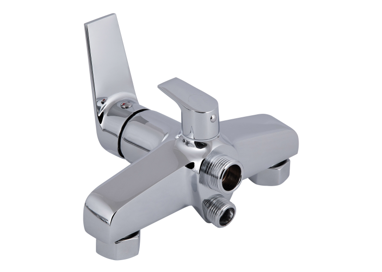 Змішувач для ванни Qtap Stenava New з поворотним виливом (з душовим гарнітуром) Chrome QTSTE2601CRM45536