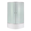 Душова кабіна Latwa SC90x90.SAT.HIGH.FR полукругла, скло Frost 4 мм + Душовий піддон з панеллю KAPIELKA ST90x90x41 LLSC9090SATHIGHFR2SET