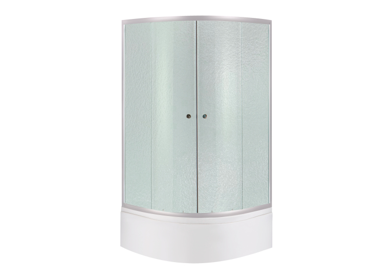 Душова кабіна Latwa SC90x90.SAT.HIGH.FR полукругла, скло Frost 4 мм + Душовий піддон з панеллю KAPIELKA ST90x90x41 LLSC9090SATHIGHFR2SET
