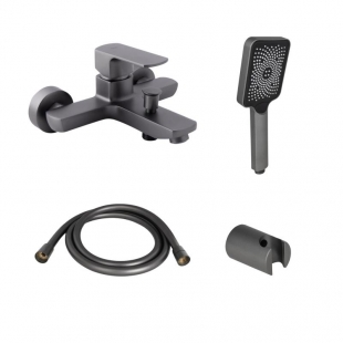 Смеситель для ванны  Qtap Lipno QTNH3023101DG + душевой комплект (QTRUCA145S1GRP+QTHADPVC160G+QT829910842854GRP)