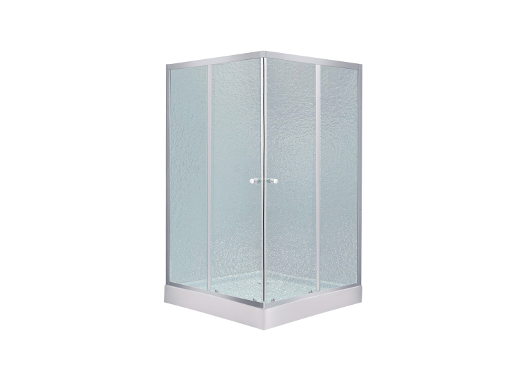 Душова кабіна Lidz Wawel SC90x90.SAT.LOW.FR, скло Frost 4 мм + піддон Mazur LWASC9090SATLOWFR2SET