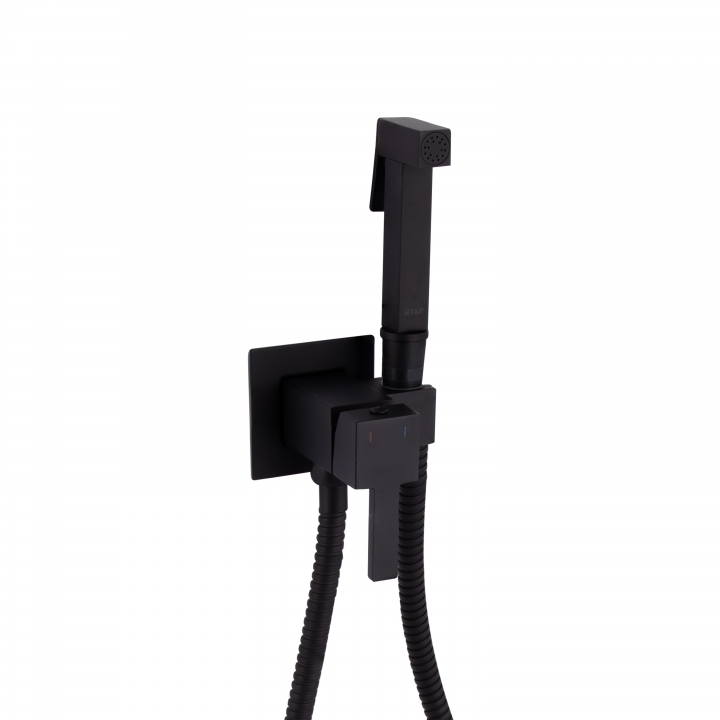 Набор для гігієнічного душу Qtap Inspai-Varius прямокутний Black Matt QT259710842859NB