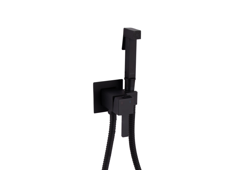Набор для гігієнічного душу Qtap Inspai-Varius прямокутний Black Matt QT259710842859NB