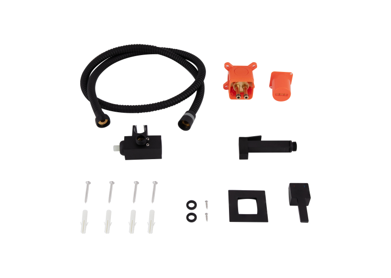 Набор для гігієнічного душу Qtap Inspai-Varius прямокутний Black Matt QT259710842859NB
