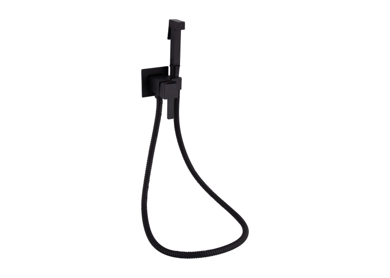 Набор для гігієнічного душу Qtap Inspai-Varius прямокутний Black Matt QT259710842859NB
