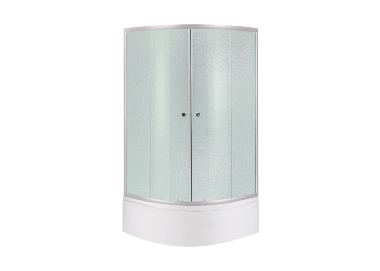 Душова кабіна Lidz Latwa SC80x80.SAT.HIGH.FR полукругла, скло Frost 4 мм + Душовий піддон KAPIELKA ST80x80x41 LLSC8080SATHIGHFR2SET