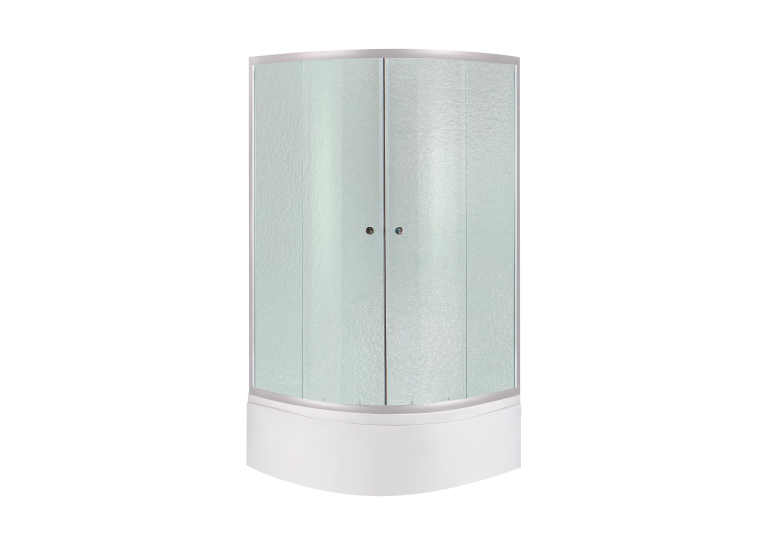 Душова кабіна Lidz Latwa SC80x80.SAT.HIGH.FR полукругла, скло Frost 4 мм + Душовий піддон KAPIELKA ST80x80x41 LLSC8080SATHIGHFR2SET