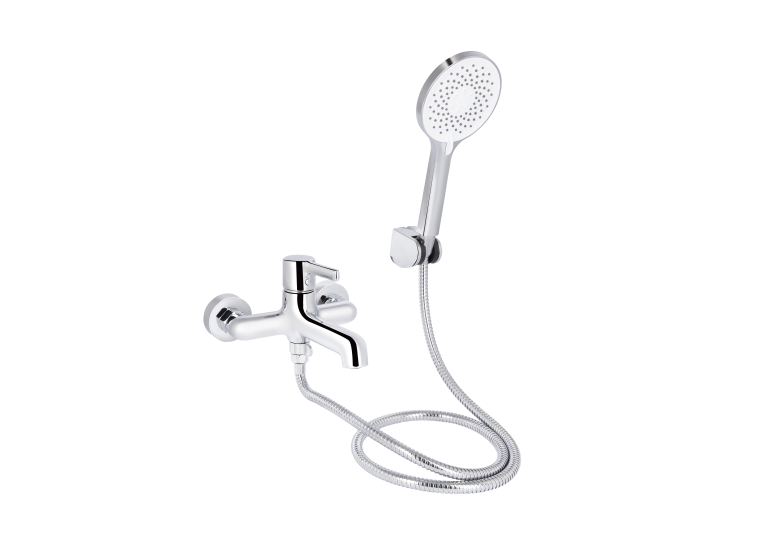 Змішувач для ванни Qtap Cardinal (з душовим гарнітуром) Chrome QTCAR259CRM45656