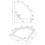 Поддон акриловый мелкий пяти угольный Volle NEMO 900*900*160 мм 	10-22-170tray