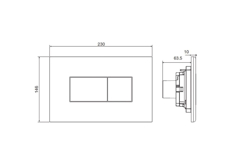  Кнопка змиву VOLLE NEO BST пластик, чорна soft-touch 221818
