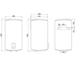 Водонагрівач Thermo Alliance 50 л, сухий ТЕН 2х(0,8+1,2) кВт (D50V20J2DK)