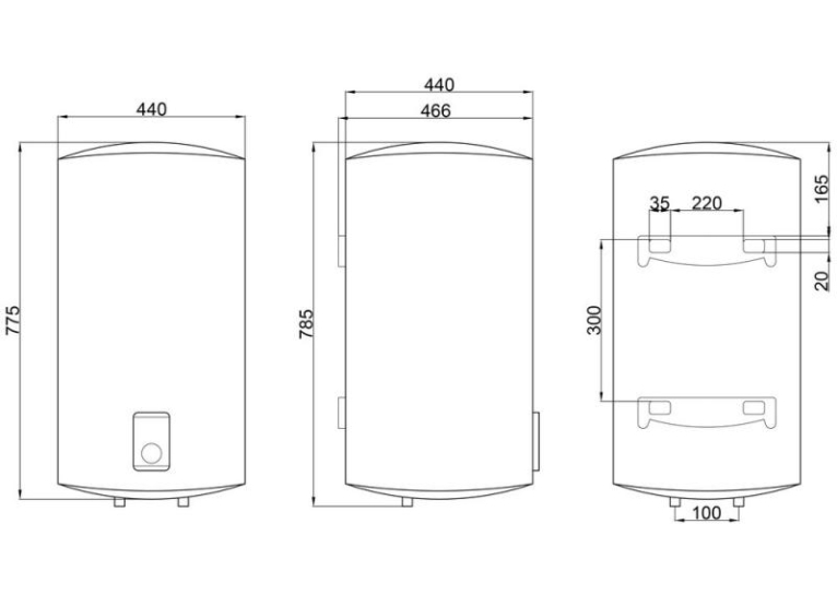 Водонагреватель электрический Thermo Alliance 100 л универсальный, мокрый ТЭН 1,5 кВт D100VH15Q3