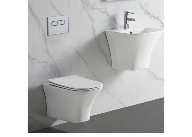  Підвісний унітаз Rosa Classic білий із сидінням дюропласт soft-close, R-2615E