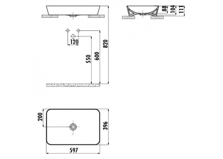 Раковина накладная CREAVIT ULTRA 60x45см белая UL060-00CB00E-0000