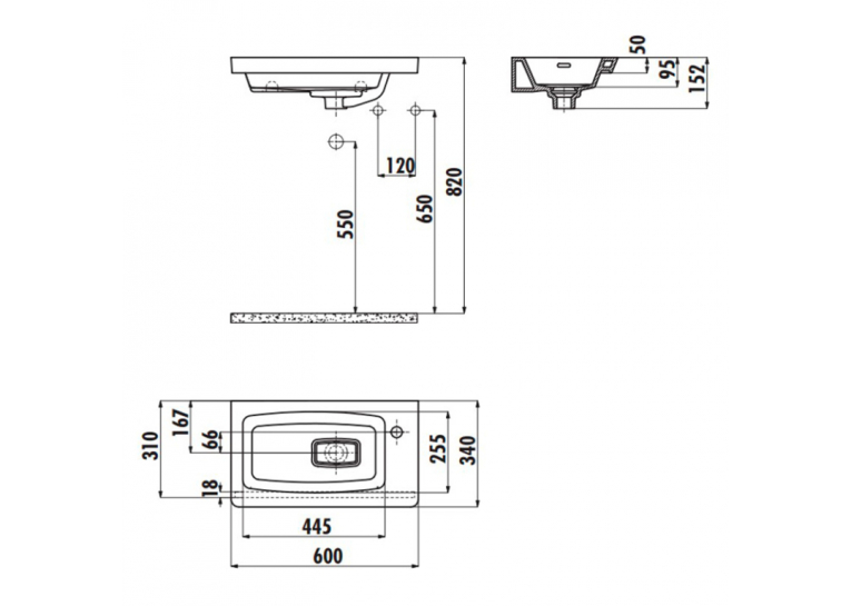 Раковина мебельная CREAVIT MEMORY 60x34см MY060-00CB00E-0000