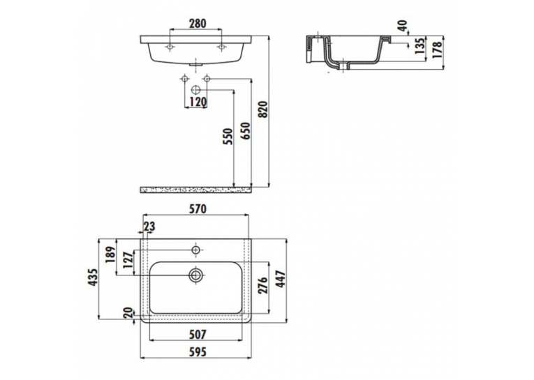 Раковина мебельная CREAVIT IPEK 59.5x44.7см IP060-00CB00E-0000