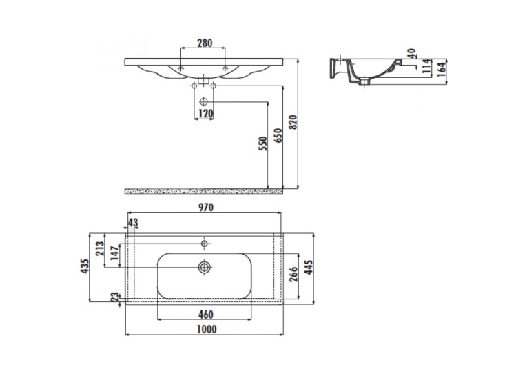 Раковина мебельная CREAVIT EKSEN 100x44.5см EK100