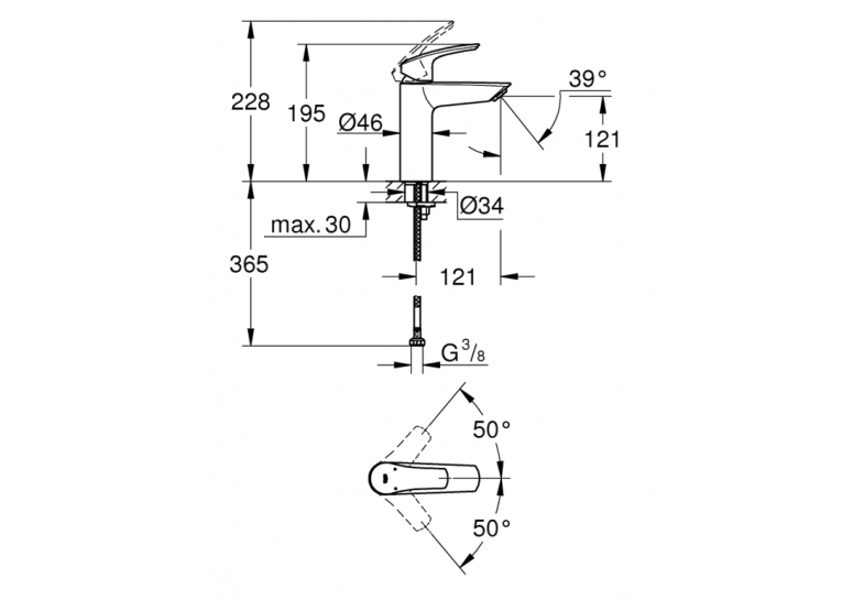 Змішувач для раковини Grohe Eurosmart New хром 23324003