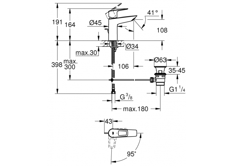 Смеситель для раковины Grohe BauLoop 23887001