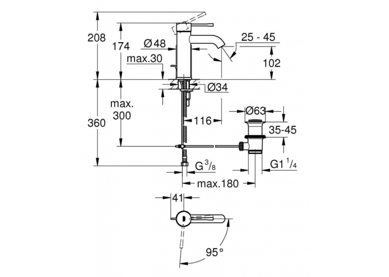 Смеситель для раковины Grohe Essence 23591001