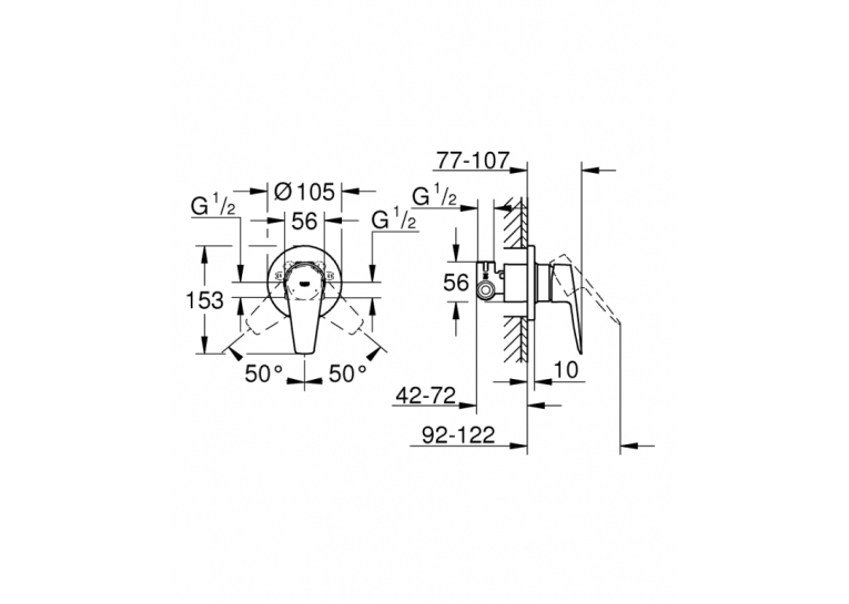 Комплект гігієнічного душу 2 в 1 Grohe BauEdge UA28343001