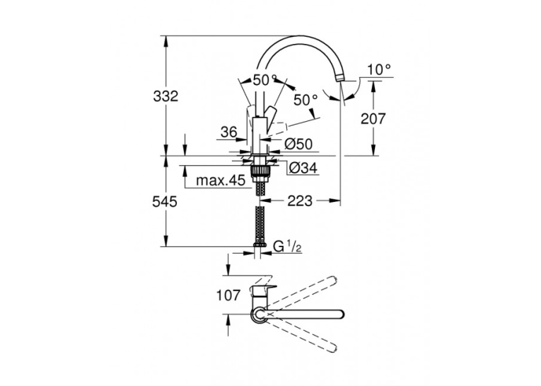 Комплект змішувачів для ванної кімнати Grohe BauEdge UA123218K0
