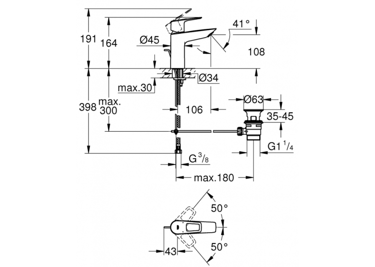 Комплект смесителей для ванной комнаты Grohe Grohtherm 800 UA34550TM0