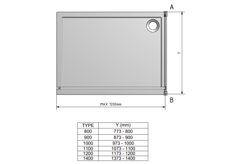  Душова перегородка Roth Calida Walk In 1400/2000 Gloss/Tran, CI TWF 14020 VPF