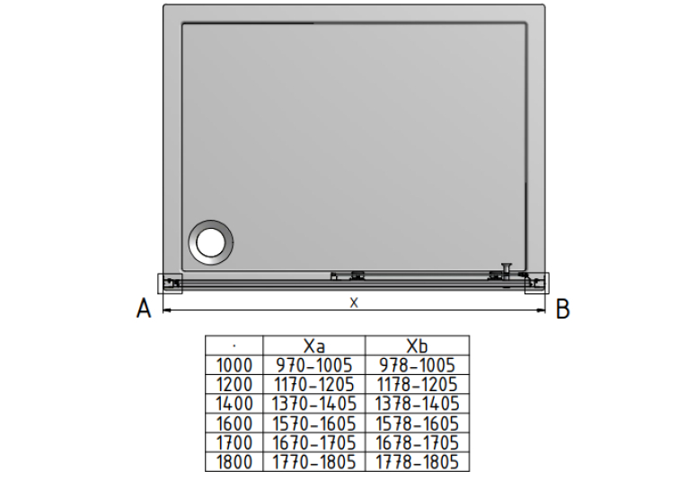 Душевая дверь Roth LLD2 1600/1900 LH/ČS POSUV.SPRCH.DVEŘE, 556-1600000-00-02