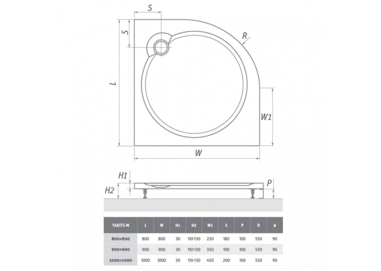 Панель для піддону Roth PANEL K VANIČCE TAHITI-M 900 BÍLÝ, 8010067