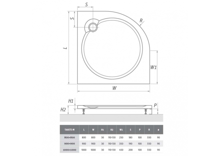 Панель для піддону Roth PANEL K VANIČCE TAHITI-M 900 BÍLÝ, 8010067