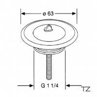 Универсальный сливной вентиль для умывальника Kludi сталь, никель-хром 1041135-00
