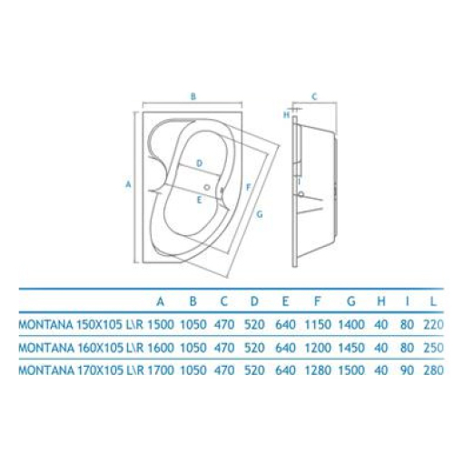 Ванна Koller Pool Montana 170х105 L Ліва