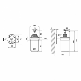 Дозатор для жидкого мыла Lidz (CRM) 114.02.02 LIDZCRM1140202 22084