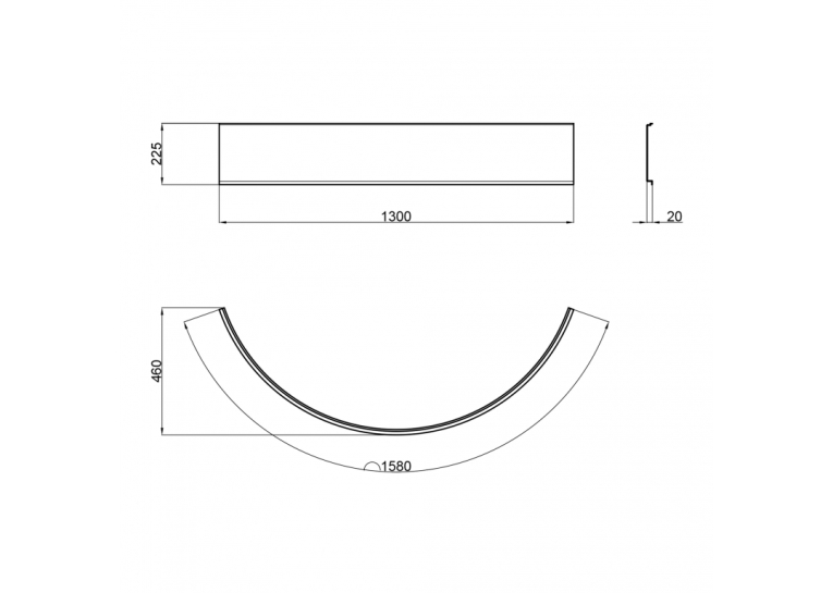  Панель для напівкруглого піддону фронтальна Lidz Kupala TP90x90x23 LKUTP909022