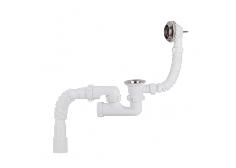 Сифон для ванни Lidz (WHI) 60 03 V002 00 з ревізією (вихід 50 мм) LW01