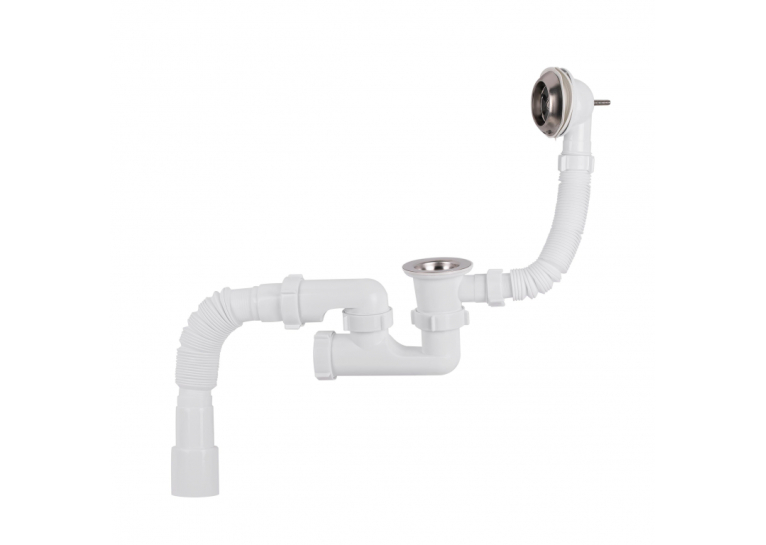 Сифон для ванни Lidz (WHI) 60 03 V002 00 з ревізією (вихід 50 мм) LW01