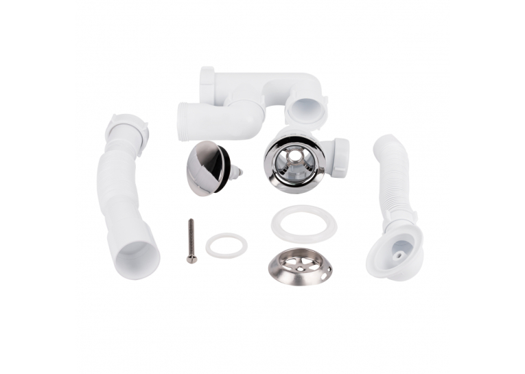  Сифон для ванни Lidz (WHI) 60 03 V002 02 з ревізією (вихід 50 мм) LW04