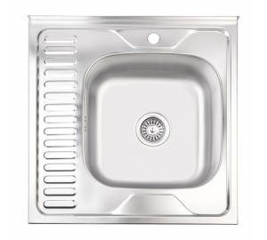 Кухонне миття Lidz 6060-R Satin 0,6 мм (LIDZ6060RSAT06)