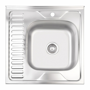 Кухонне миття Lidz 6060-R Satin 0,6 мм (LIDZ6060RSAT06)