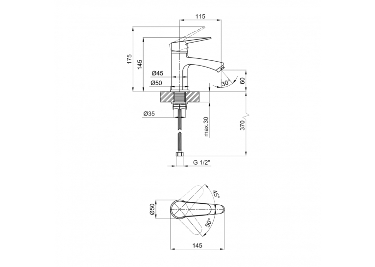 Смеситель для раковины Lidz Nicole 001F (k35) LDNIC001FCRM21880 Chrome